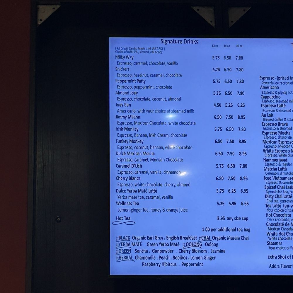 Menu with Funky Monkey