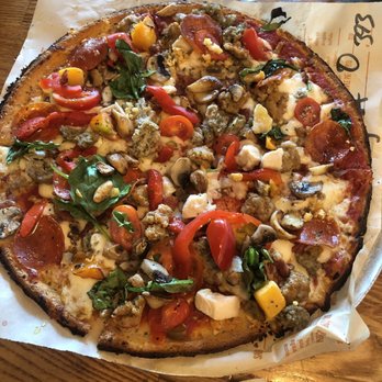 Blaze Pizza - Cauliflower crust with spicy pizza sauce, mozzarella and pretty much all of the toppings available - Salad Near Me - Davie, Florida Blaze Pizza - Cauliflower crust with spicy pizza sauce, mozzarella and pretty much all of the toppings available - Salad Near Me - Davie, Florida