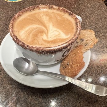 Chocobar Cortés - Started with this coffee con chocolate and chocolate on the rim - Breakfast & Brunch Near Me - San Juan, Puerto Rico