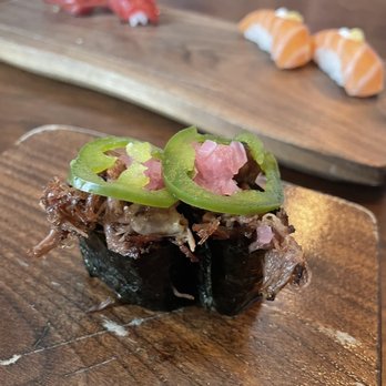 Uchiko Austin - wagyu nigiri (skip) - Sushi Bars Near Me - Austin, Texas Uchiko Austin - wagyu nigiri (skip) - Sushi Bars Near Me - Austin, Texas