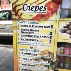 Crepes & Waffles - Crepe menu