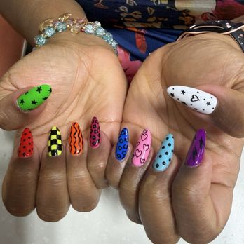 Day Nails 1 Spa - Nail tech - Bella. I came up with the design & brought a mock pic based on the shades they carry. Gel X + Tips & Nail art - Nail Salons Near Me - Seattle, Washington