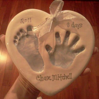 Footprints 'n More - When Chase was only 8 days old we took him to get his prints in clay. This was for my dad - Commissioned Artists Near Me - Tustin, California Footprints 'n More - When Chase was only 8 days old we took him to get his prints in clay. This was for my dad - Commissioned Artists Near Me - Tustin, California