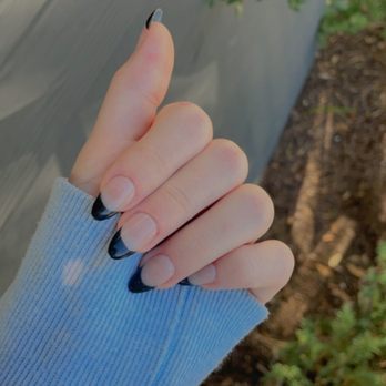 Coffee N Nails  - black french tip nails - Nail Salons Near Me - Austin, Texas