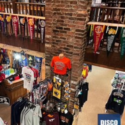 Disco Sports - A view from the second floor of our Virginia Tech and NFL department. NFL and college apparel and gifts. See you soon!