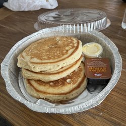 J’s Bagels & Cafe - Pancakes 3/$4.95. Fluffy and good!