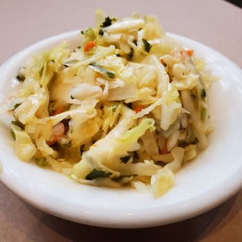 Oren's Hummus - Complimentary slaw - Mediterranean Near Me - Cupertino, California