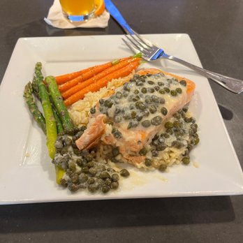 London Bar and Grill - Salmon capers lemon butter veggies. - Bars Near Me - Oakland, California London Bar and Grill - Salmon capers lemon butter veggies. - Bars Near Me - Oakland, California