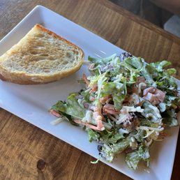 1/2 grilled cheese sandwich and 1/2 garden salad 1/2 grilled cheese sandwich and 1/2 garden salad