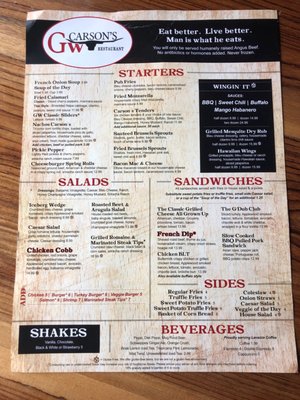 Menu photo 1 GW Carsons Branford, CT Menu photo 1 GW Carsons Branford, CT