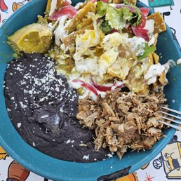 Carnitas and Green Cream Chilaquiles Carnitas and Green Cream Chilaquiles