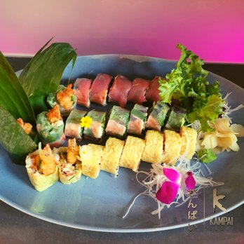 Kampai Sushi - a variety of sushi on a plate - Japanese Near Me - Brossard, Quebec