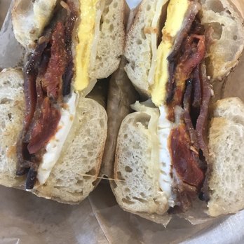 Bagelsaurus - Classic jumbo with tomatoes and bacon - Bagels Near Me - Cambridge, Massachusetts