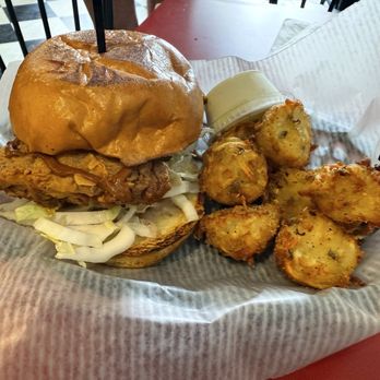 The Brinery - Nashville chicken sandwich and pickle tots - Salad Near Me - Pittsburgh, Pennsylvania The Brinery - Nashville chicken sandwich and pickle tots - Salad Near Me - Pittsburgh, Pennsylvania