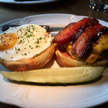 Au Cheval - The single burger (it's actually two patties) with bacon and egg. It's a thing of beauty. Look at that bacon!!! - Bars Near Me - Chicago, Illinois