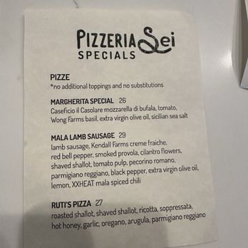 Sei Pizza Bar - Specials - Pizza Near Me - Los Angeles, California