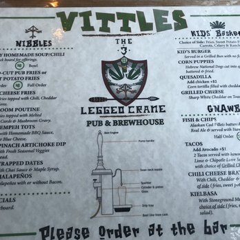 The 3 Legged Crane Pub and Brewhouse - Menu - Breweries Near Me - Oakridge, Oregon The 3 Legged Crane Pub and Brewhouse - Menu - Breweries Near Me - Oakridge, Oregon