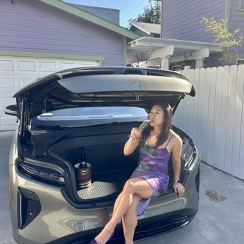 Lucid Studio Torrance - Celebrating in the FRUNK of my new Lucid Gravity! - Car Dealers Near Me - Torrance, California Lucid Studio Torrance - Celebrating in the FRUNK of my new Lucid Gravity! - Car Dealers Near Me - Torrance, California