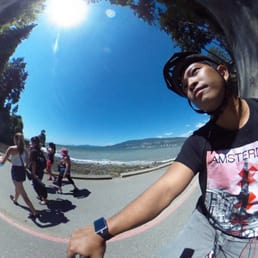 Riding around Stanley Park Vancouver
