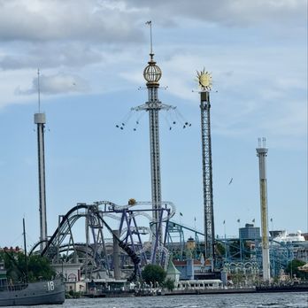 Gröna Lund - View of Gruna Lund from water taxi - Amusement Parks Near Me - Stockholm, Alberta Gröna Lund - View of Gruna Lund from water taxi - Amusement Parks Near Me - Stockholm, Alberta