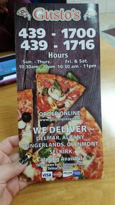 Menu photo 7 Gusto's Pizza Delmar, NY