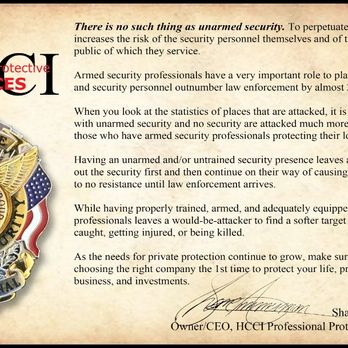 HCCI Professional Protective Services - We deliver the best in class physical armed security services! - Security Services Near Me - Aurora, Colorado HCCI Professional Protective Services - We deliver the best in class physical armed security services! - Security Services Near Me - Aurora, Colorado