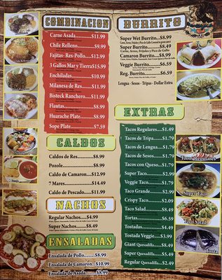 Menu photo 1 Taqueria 3 Gallos Bakersfield, CA