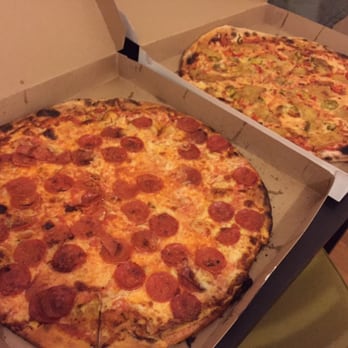 Modern Apizza - Pepperoni and fried eggplant/hot peppers - Pizza Near Me - New Haven, Connecticut