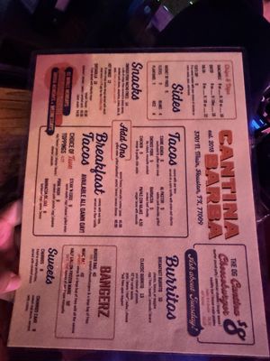 Menu photo 1 Cantina Barba Houston, TX