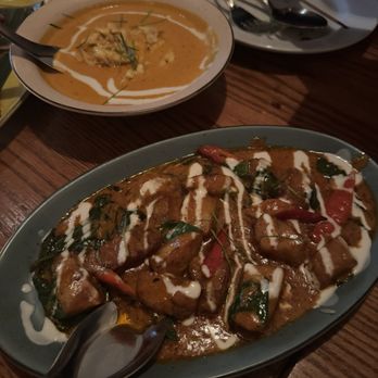 Fish Cheeks - Coconut Crab Curry in the back and Choo Chee Scallop in the front - Seafood Near Me - New York, New York