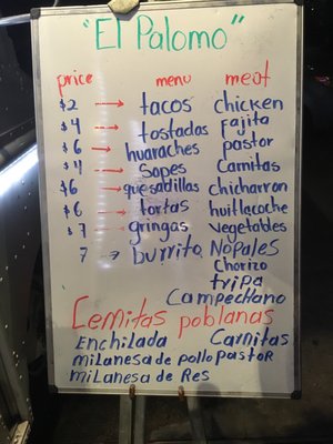 Menu photo 2 Taqueria El Palomo Houston, TX Menu photo 2 Taqueria El Palomo Houston, TX