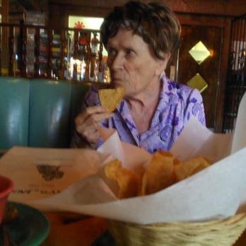Tony's Jacal - mom eating chips. Tasty but greasy - Salad Near Me - Solana Beach, California Tony's Jacal - mom eating chips. Tasty but greasy - Salad Near Me - Solana Beach, California