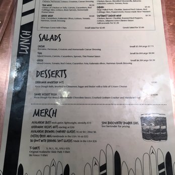 Avalanche Brewing - Menu as of 10/19/17 - Pizza Near Me - Silverton, Colorado Avalanche Brewing - Menu as of 10/19/17 - Pizza Near Me - Silverton, Colorado