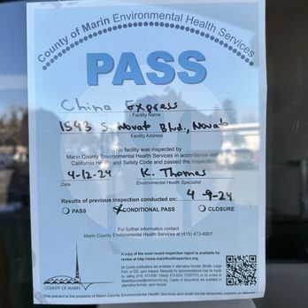 China Express - 2/7/25: This notice is taped to the front window. - Chinese Near Me - Novato, California China Express - 2/7/25: This notice is taped to the front window. - Chinese Near Me - Novato, California
