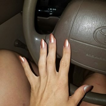 La Mode Nails & Spa - Acrylic, stiletto with pearlescent rose- gold finish - Nail Salons Near Me - Austin, Texas La Mode Nails & Spa - Acrylic, stiletto with pearlescent rose- gold finish - Nail Salons Near Me - Austin, Texas