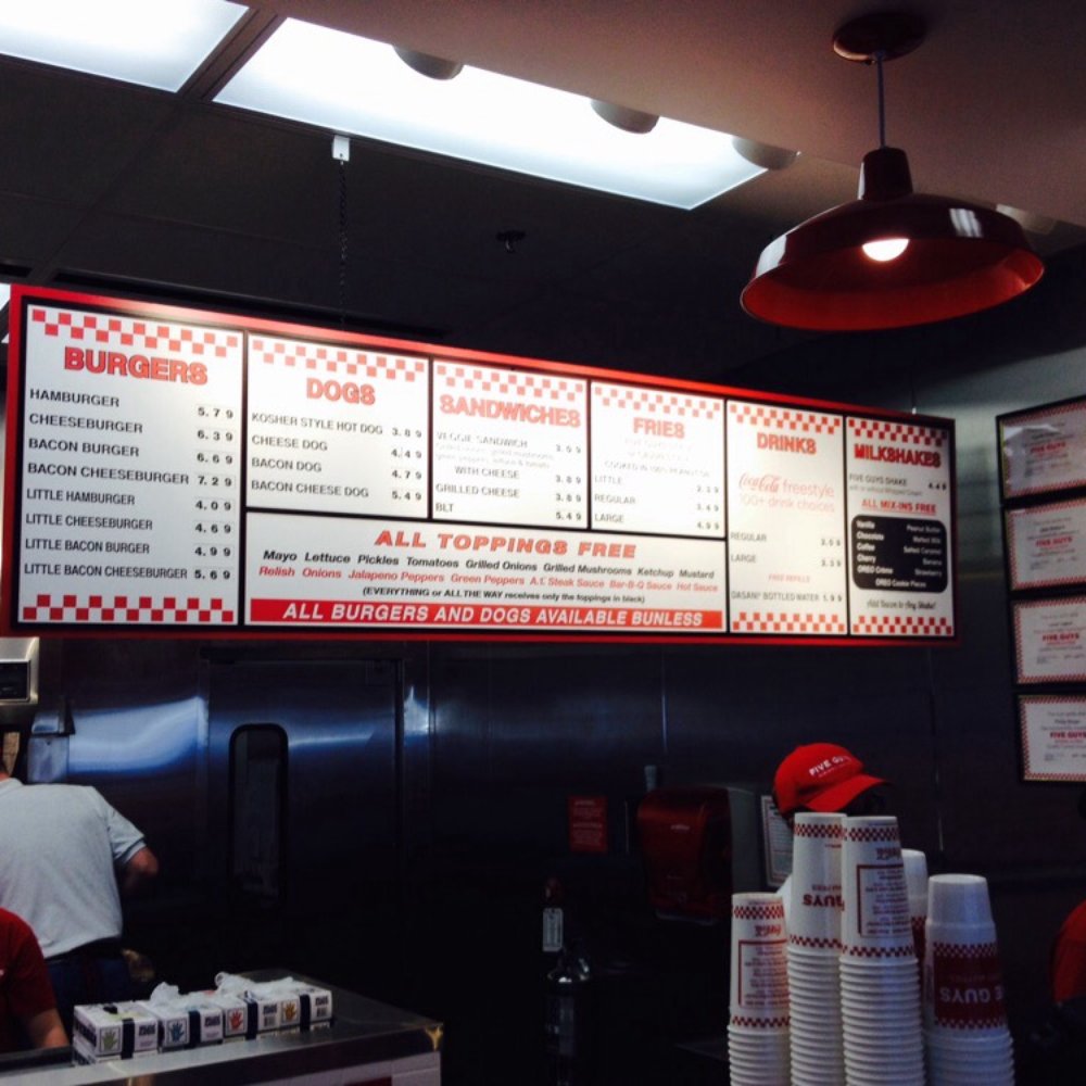 Five Guys - Menu - Burgers Near Me - St. Joseph, Michigan