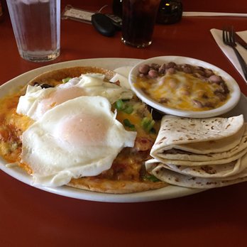 Buffalo Cafe - Huevos Rancheros, side of beans and flower tortillas. - American Near Me - Twin Falls, Idaho