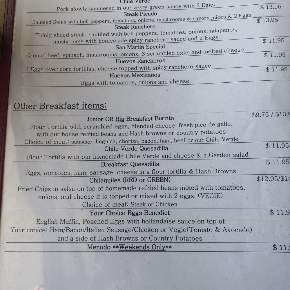 San Martin Cafe - Menu - American Near Me - San Martin, California San Martin Cafe - Menu - American Near Me - San Martin, California