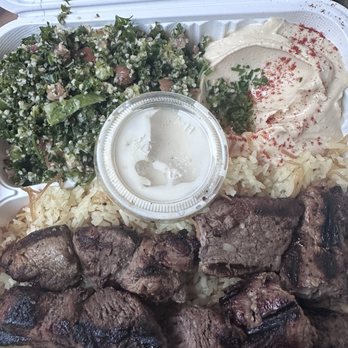 Wow Kabab - Beef Kabab Combo with Hummus and Tabbouleh - Mediterranean Near Me - Rancho Cucamonga, California
