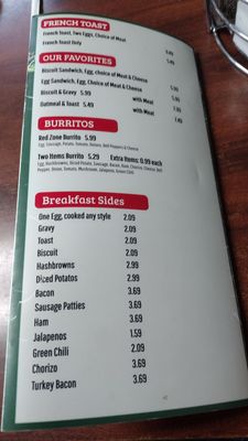 Menu photo 3 Red Zone Cafe Lubbock, TX