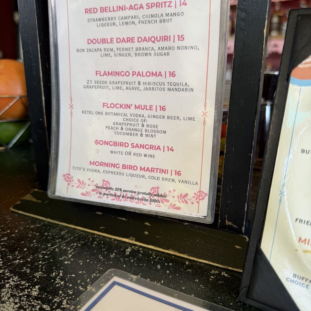 Darling Aviary - Classic Cocktail Menu - Bars Near Me - Sacramento, California