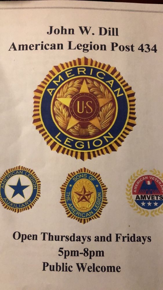 AMERICAN LEGION J W DILL POST 434 Updated September 2024 110 W Main