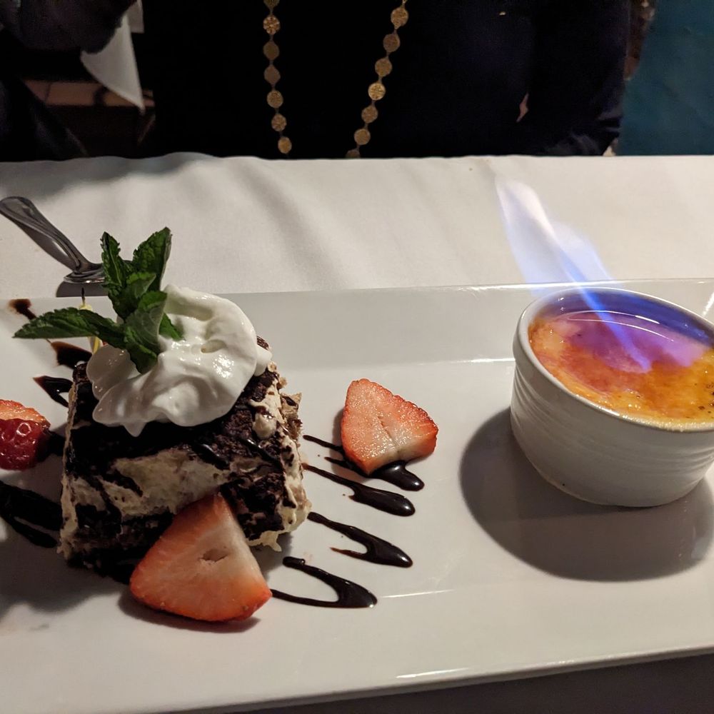 Ristorante Euno - Birthday desserts: Flaming Crème Brulee and Tiramisu - Italian Near Me - Boston, Massachusetts Ristorante Euno - Birthday desserts: Flaming Crème Brulee and Tiramisu - Italian Near Me - Boston, Massachusetts