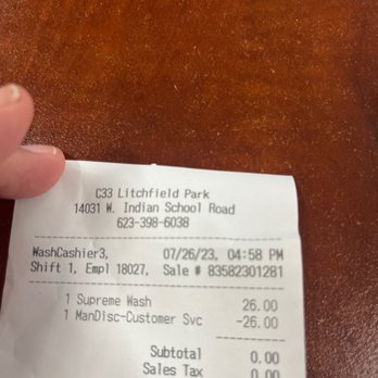 Cobblestone Auto Spa - Cobblestone Car Wash Receipt - Auto Detailing Near Me - Goodyear, Arizona