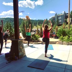 Our "Courtyard" Yoga Space. Seasonal Outdoor Yoga.