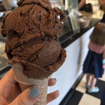 Arethusa Farm Dairy - Double Chocolate Chip on a gluten free cone - Ice Cream & Frozen Yogurt Near Me - Bantam, Connecticut Arethusa Farm Dairy - Double Chocolate Chip on a gluten free cone - Ice Cream & Frozen Yogurt Near Me - Bantam, Connecticut