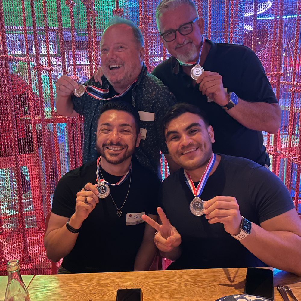 WeParty - Me with the Blue Team, after scoring 2nd place! - Party & Event Planning Near Me WeParty - Me with the Blue Team, after scoring 2nd place! - Party & Event Planning Near Me