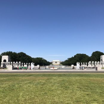 World War II Memorial - Far Out View of the Memorial with Lincoln in the Background - Landmarks & Historical Buildings Near Me - Washington, DC, District of Columbia