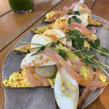 Healthy Being Cafe & Juicery - Deviled Egg Salad Toast - Juice Bars & Smoothies Near Me - Jackson, Wyoming Healthy Being Cafe & Juicery - Deviled Egg Salad Toast - Juice Bars & Smoothies Near Me - Jackson, Wyoming