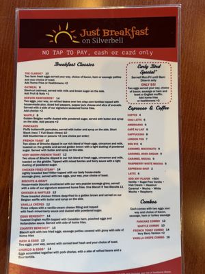Menu photo 2 Just Breakfast on Silverbell Tucson, AZ